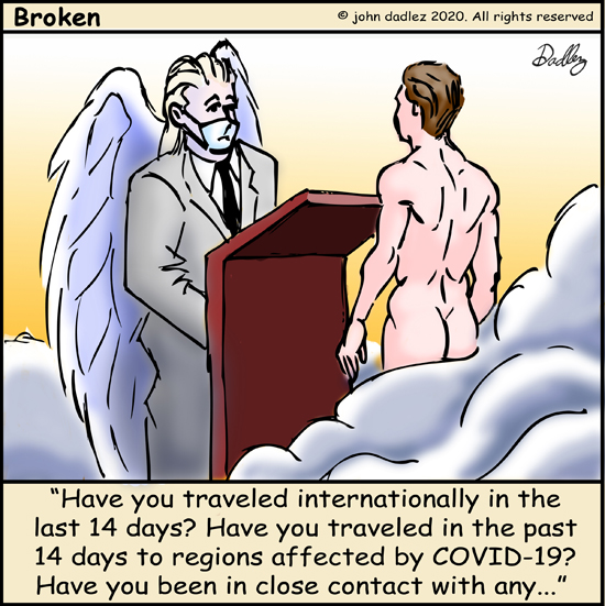 Broken Comics | Covid-19 in Heaven